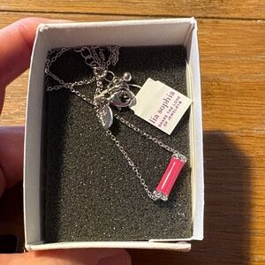 Lia Sophia Pink and Silver Pendant Necklace